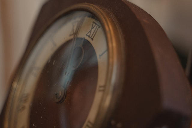 close up on an old clock
